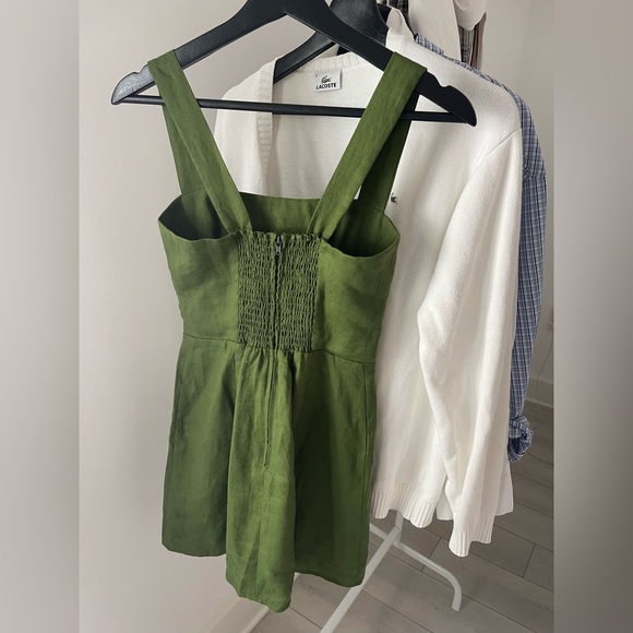 Reformation linen green mini dress - Picture 3 of 4
